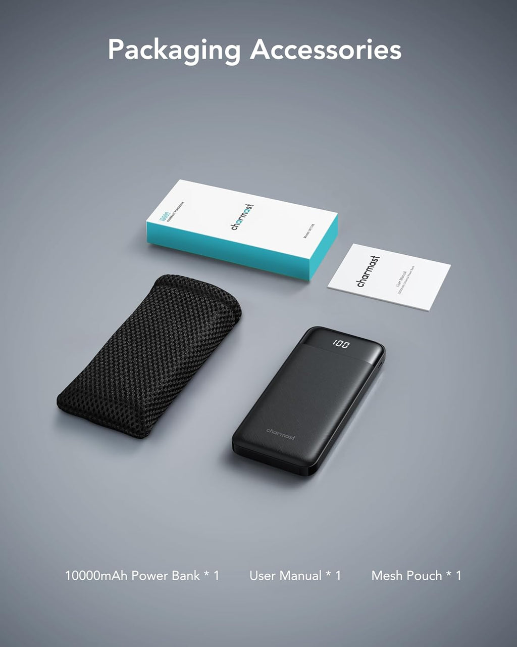 Portable Charger with Built in Cables, Power Bank with Cords Wires, Slim 10000Mah Travel Battery Pack 6 Outputs 3 Inputs 3A Fast Charging for Samsung Google Pixel LG Moto Iphone Ipad