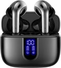 Bluetooth Headphones True Wireless Earbuds 60H Playback LED Power Display Earphones with Wireless Charging Case IPX5 Waterproof In-Ear Ear Buds with Mic for TV Smart Phone Laptop Computer Sports