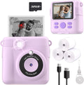 Instant Print Camera for Kids, Christmas Birthday Gifts for Girls Boys Age 3-12,Kids Digital Cameras for Toddler, Portable Toy for 3 4 5 6 7 8 9 10 Year Old Girl with 32GB SD Card-Purple