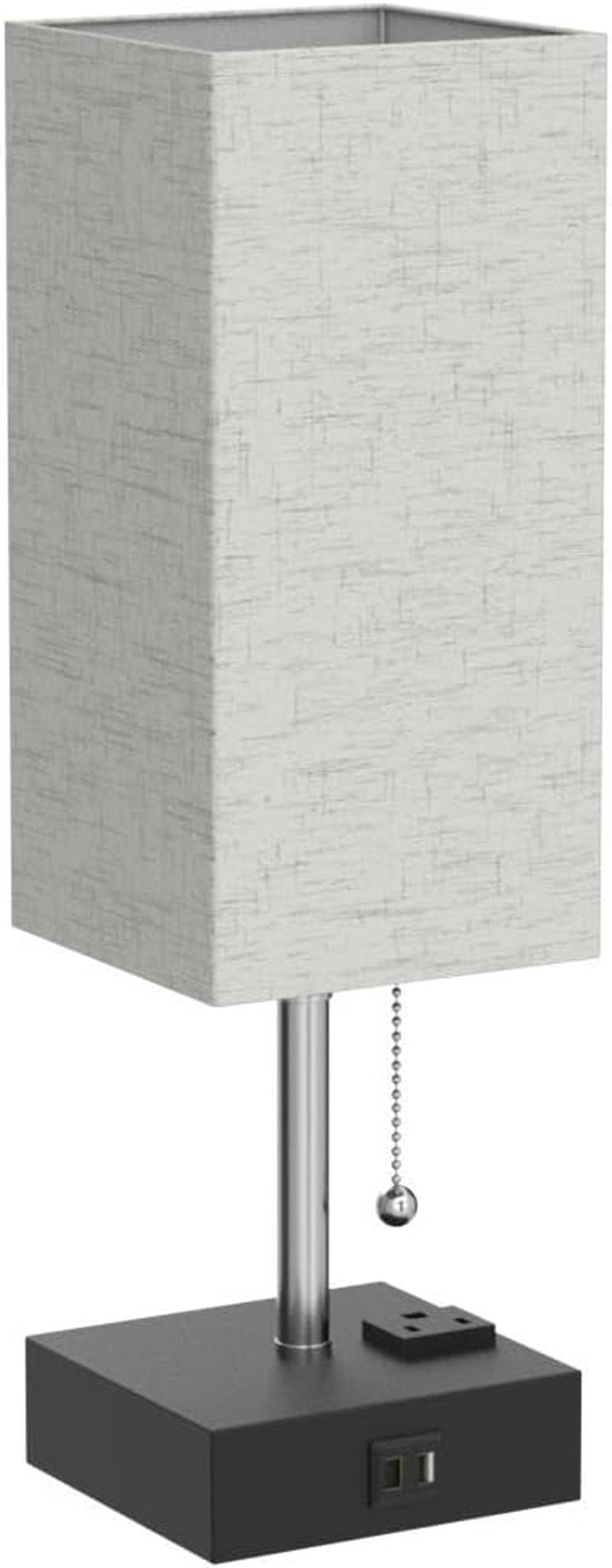 USB Table Lamp, Small Lamp Bedside Lamp with USB Port to Recharging Your Devices,Warm LED Bulb Included,Ambient Light, Fabric Shade, Nightstand Lamp Perfect for Bedroom