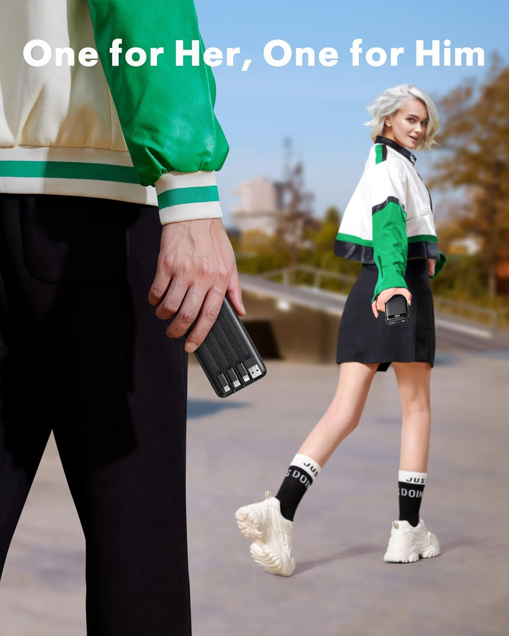 Portable Charger with Built in Cables, Power Bank with Cords Wires, Slim 10000Mah Travel Battery Pack 6 Outputs 3 Inputs 3A Fast Charging for Samsung Google Pixel LG Moto Iphone Ipad